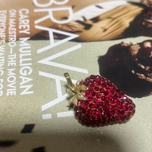 Strawberry Red Crystal Pin